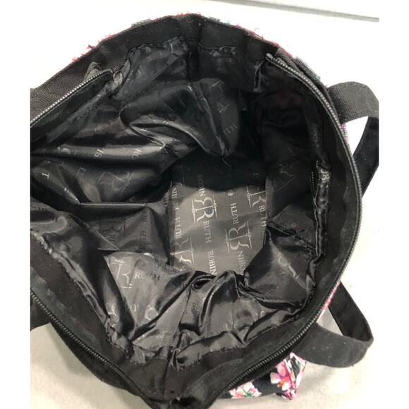 Robin Ruth Original Japan Black & Pink Floral Tote Bag - Picture 9 of 10